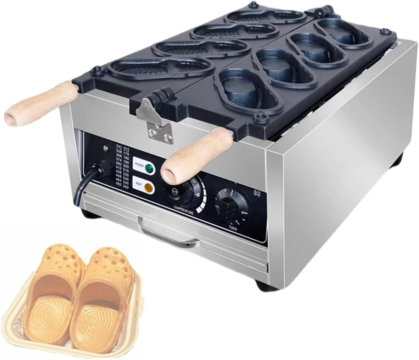 Commercial Electric Waffles Making Machine Shoes Shapes Waffles Stick Maker Non-stick Coating 4pcs Shoe Shaped Bread Maker Baker