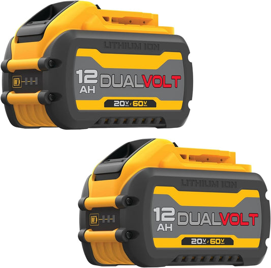 60V Max 12Ah Lithium-Ion Battery Compatible with 20V\/60V Power Tool System, Fits DCB606 DCB609 DCB612, Extended Runtime & Overload Protection, 2 Pack