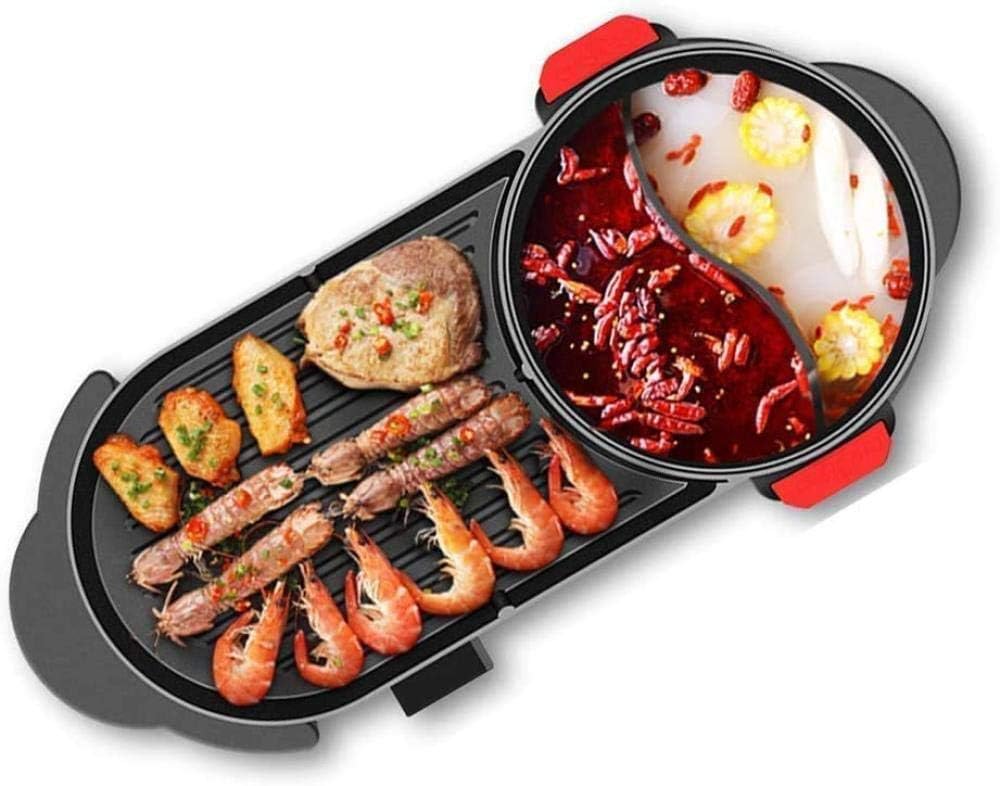 Electric Grill Hot Pot Electric Grill Home Smokeless Bakeware Hot Pot One Pot Large Non-Stick Barbecue Machine