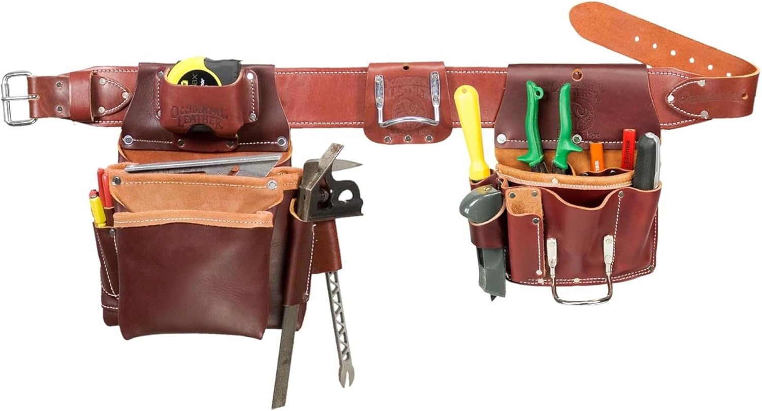 Occidental Leather Pro Drywall Set - Small - 21 Pockets & Tool Holders - Premium Top-Grain Leather - Made in USA