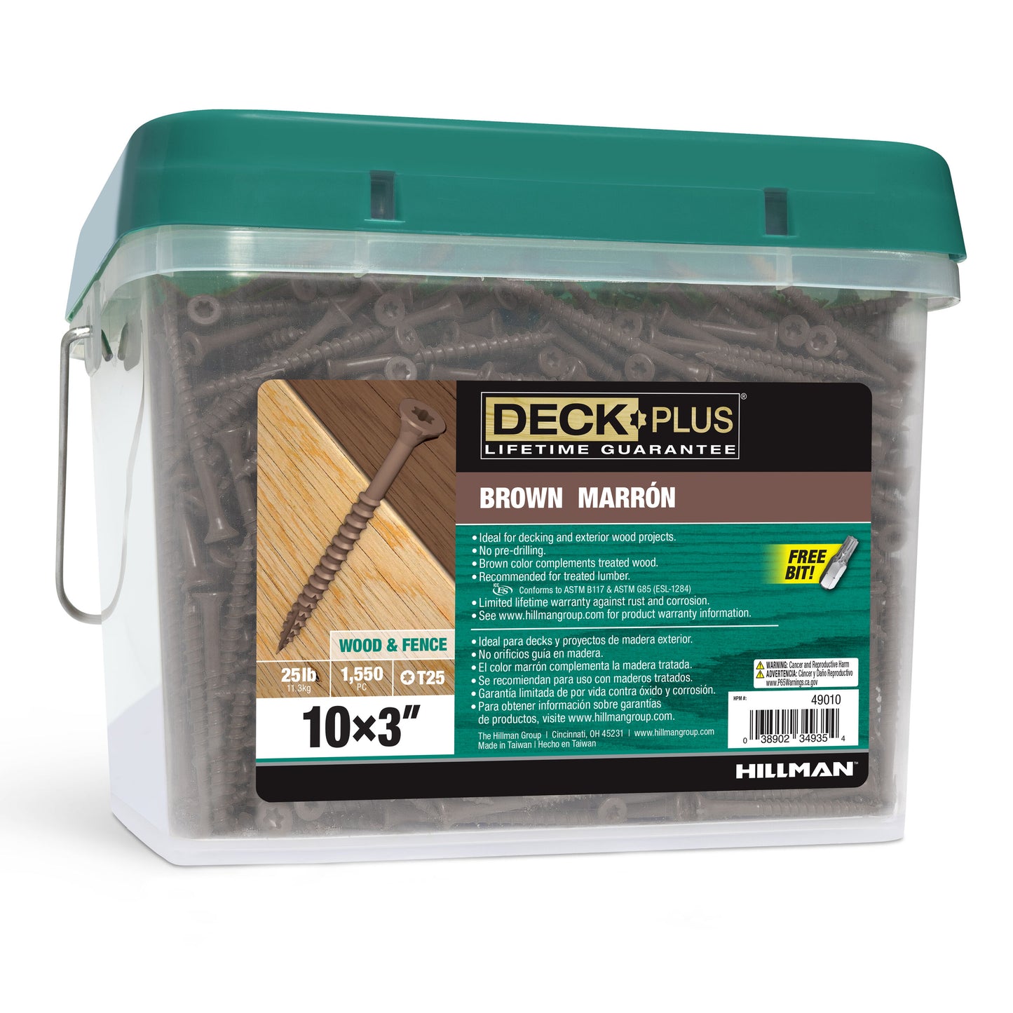 Deck Plus #10 x 3-in Wood To Wood Deck Screws (1550-Per Box) 49010