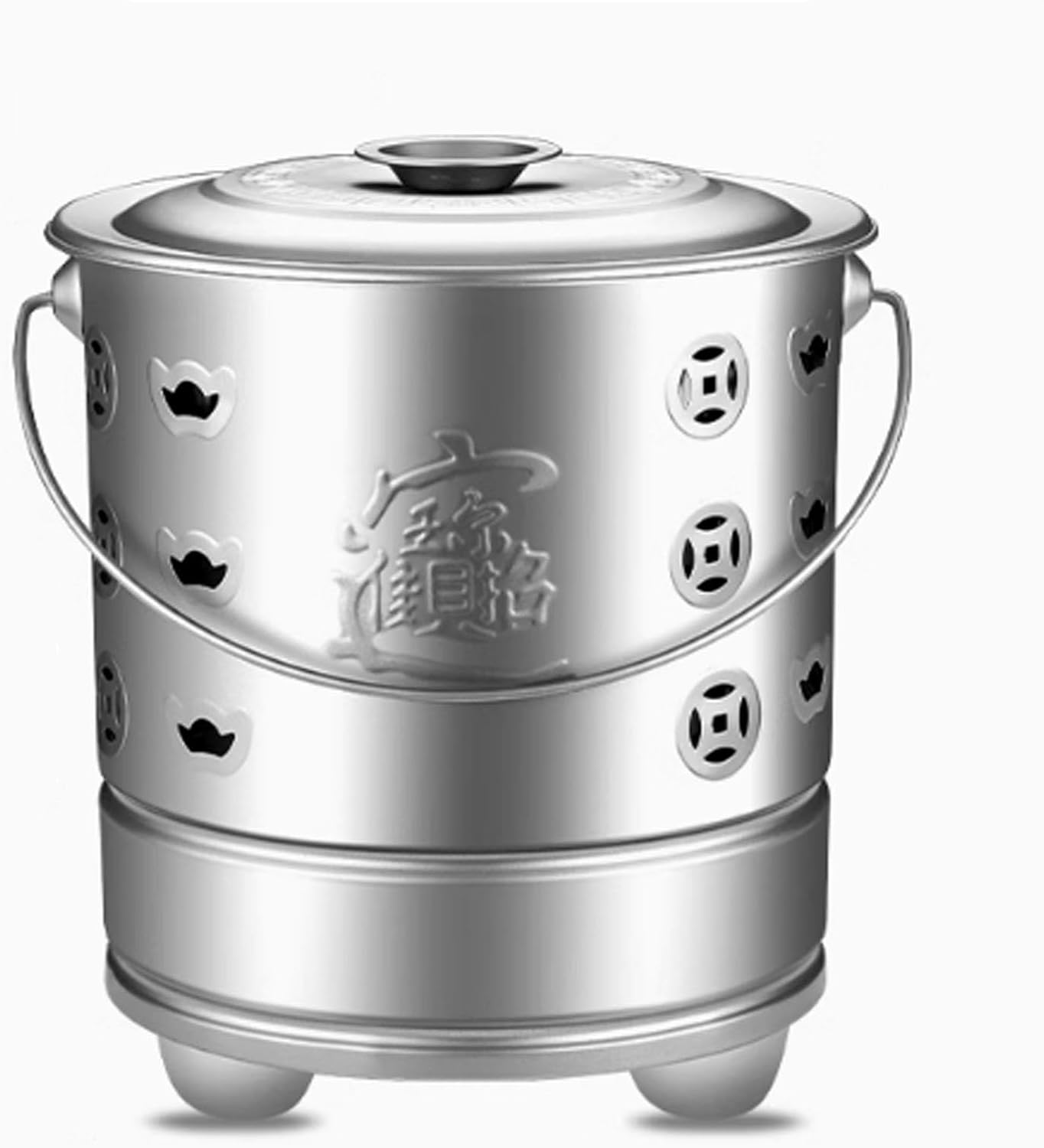 Stainless Steel Outdoor Yard Waste Incinerator Barrel, Fire Pit Burn Barrel with Lid & Burning Tong Cage, Durable Garden Trash Burner for Efficient Waste Disposal