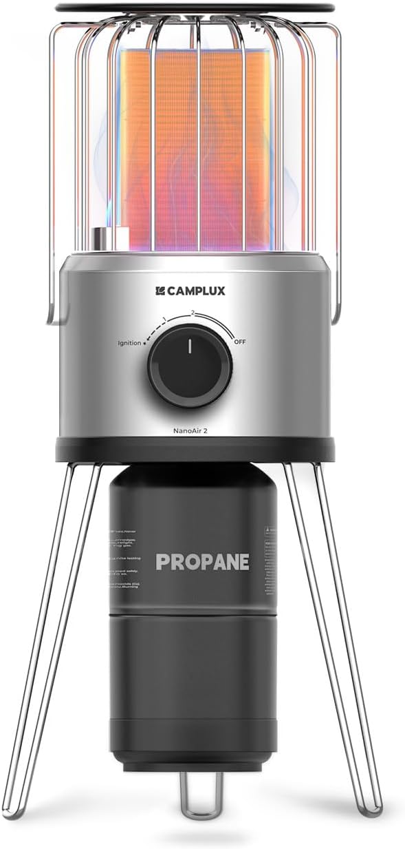Portable Propane Heater, CAMPLUX 8,500 BTU Outdoor Patio Heater with Safety Tilt Switch and Adjustable Heat, 4.2Lb Light Weight with Storage Bag, Ideal for Camping Tents, Garages, Patio, Fishing Spots
