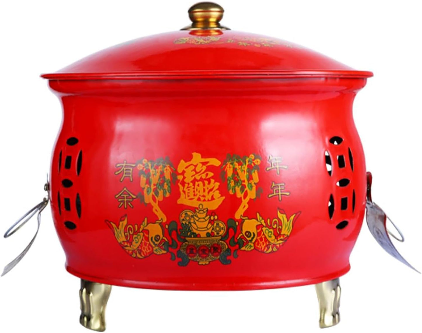 Fire Pit, Offering Bowl for Altar Use, Stainless Steel Incineration Barrel, with Grid Bracket, Burning Rubbish Paper Leaves Documents(Large)