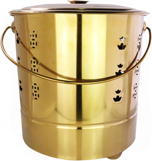 Portable Stainless Steel Burn Barrel for Trash, Leaf and Paper Incineration - Durable Outdoor Incinerator Cage with Lid