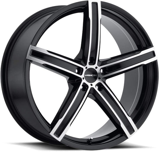 Vision 469 Boost 16x7 5x115 +38mm Black/Machined Wheel Rim 16" Inch