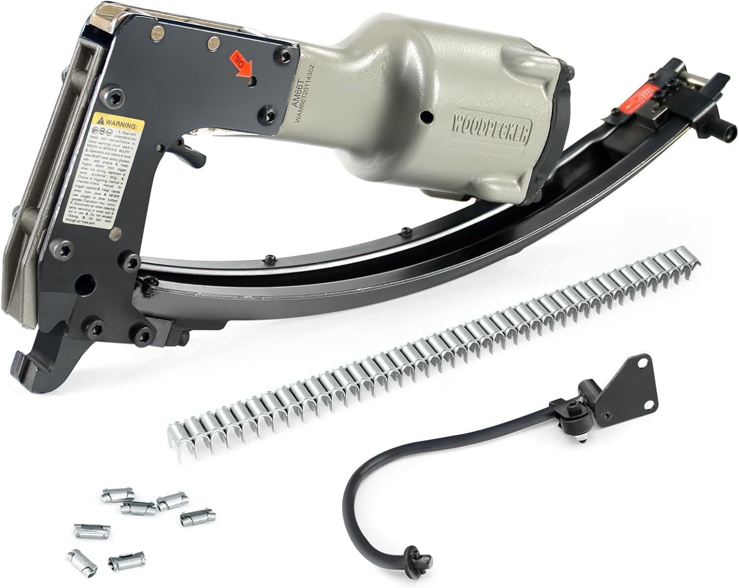 Woodpecker AM66T Pneumatic Clinching Clipper Tool, Vertex Fastening/Hartco Clipper Tool/J Clips Tool for Mattress, Wire Binding and Spring Fixing