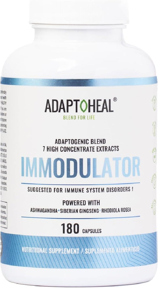 ADAPTOHEAL Immodulator - Adaptogenic Supplement for Well-Being, with Ginseng, Ashwagandha, Reishi Mushroom - Supports Stress Response, Mood Balance and Immune System Function (180 Capsules\/700 mg)