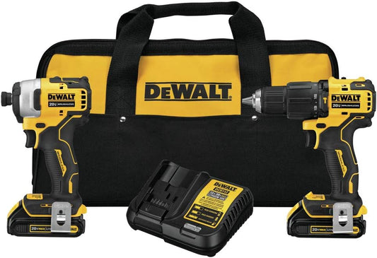 DEWALT ATOMIC 20V MAX* Combo Kit with Hammer Drill & Impact Driver, 2-Tool (DCK279C2)