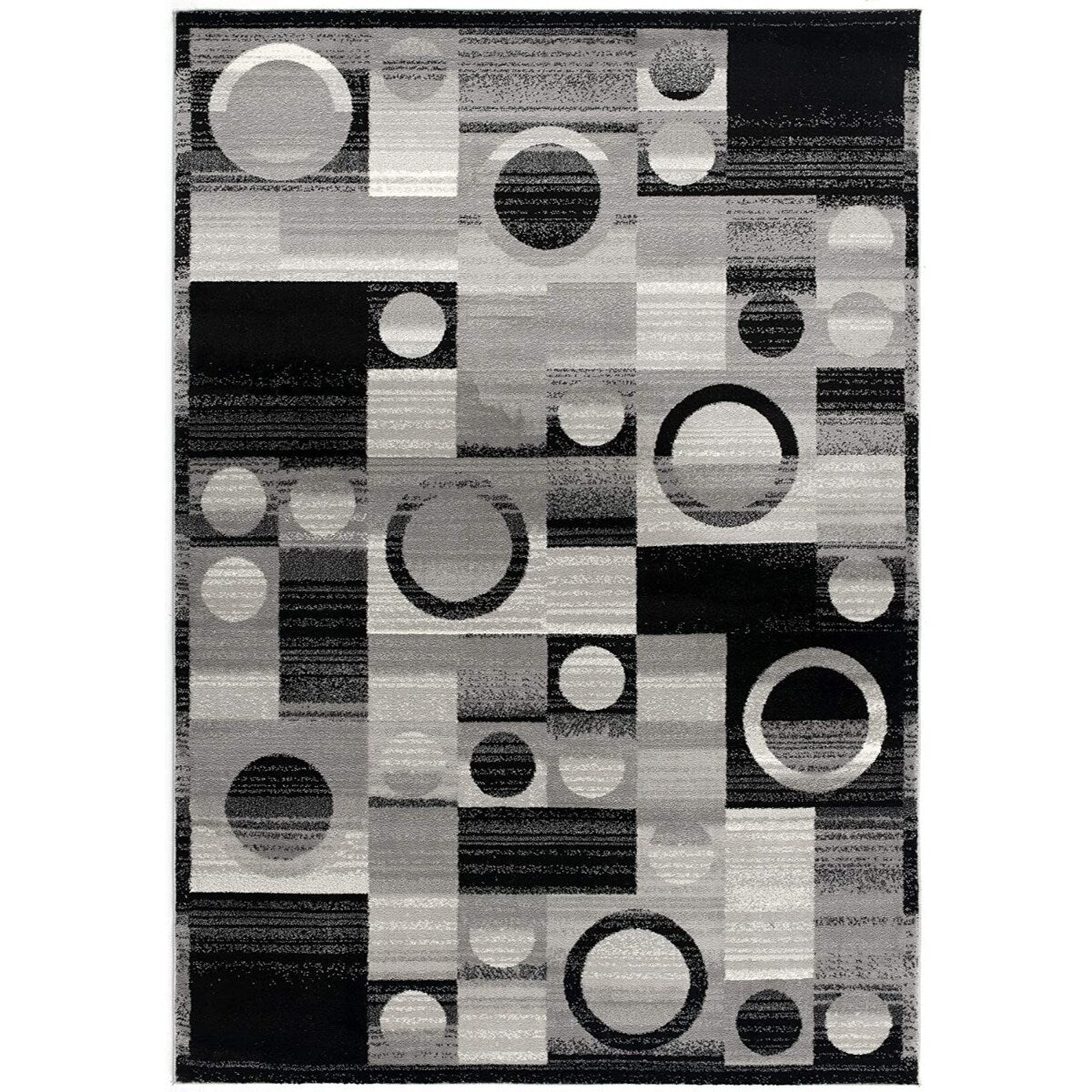 HomeRoots 7 x 9 (ft) Olefin Grey Rectangular Indoor Abstract Area rug