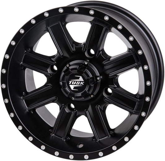 4/110 Tusk Cascade Wheel 12x7 5.0 + 2.0 Matte Black For Yamaha Viking 700 FI 4x4 2014-2021