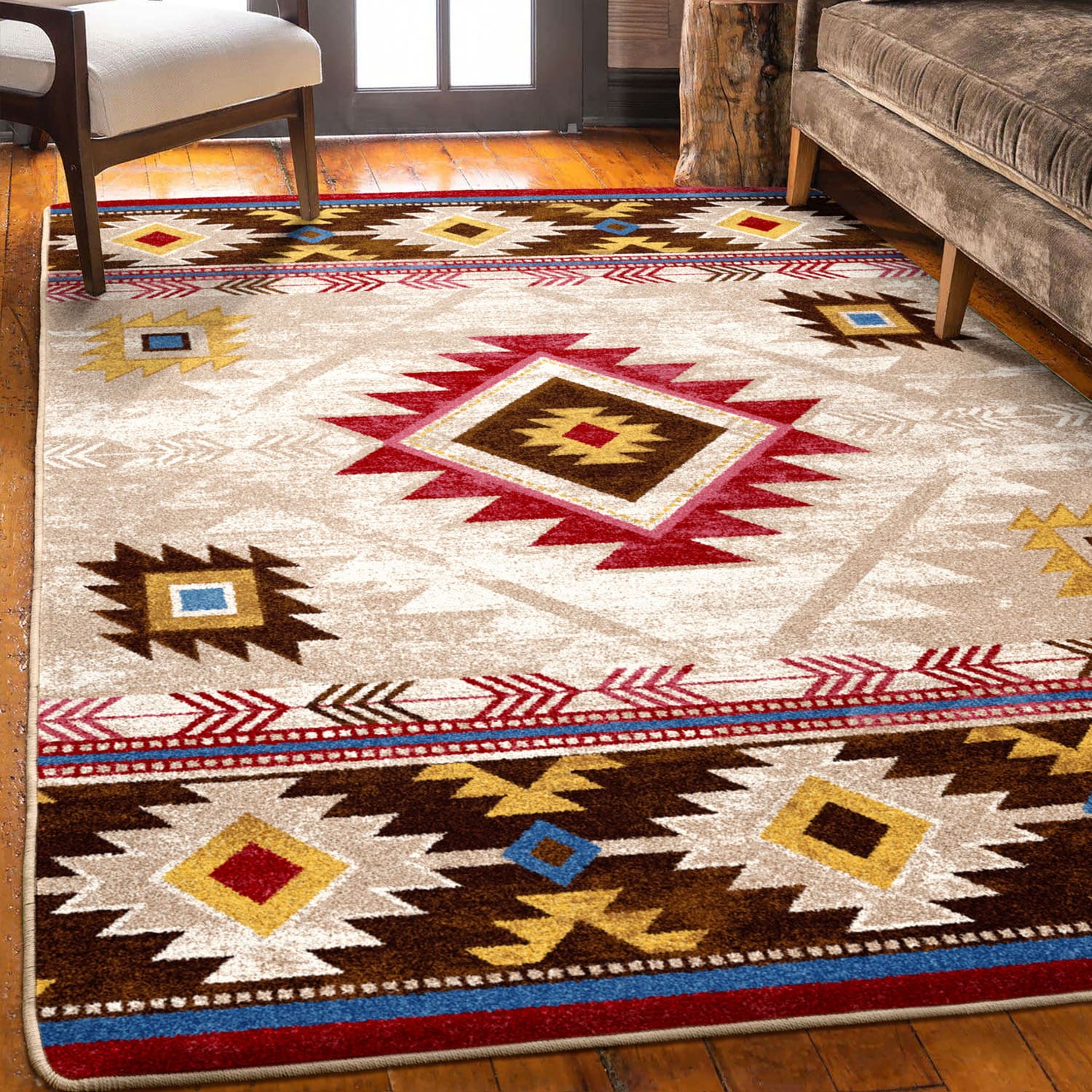 American Dakota 5 x 8 (ft) Tufted Natural Rectangular Indoor Southwestern Area rug