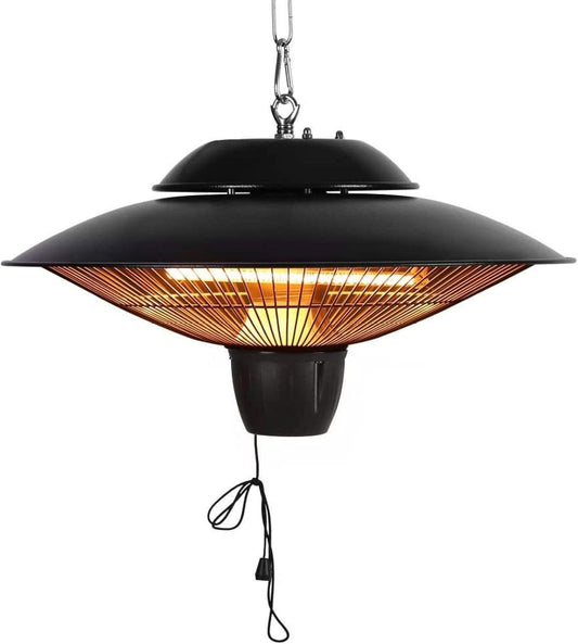 Outdoor Electric Heater,Hanging Infrared Heater 2 Adjustable Power Level, Weatherproof Ceiling Mounted for Balcony Courtyard Patio,Black