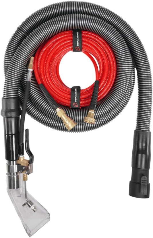 [Ripclean] Betterextractor Hose Kit Extractor Universal Attachment for Shop Vacuum | Use for Carpet, Rugs, Car seat, Upholstery, Stairs, Mattresses | Stainless Steel Hand Tool (25 Foot Waterline)