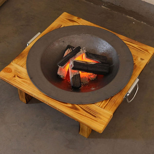 Outdoor Barbecue Pit, Outdoor Fire Pit Bowl, Fireplace Table with Handle Design, for Patio, Backyard, and Gatherings