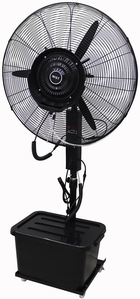 Industrial Spray Misting Fan Electric Humidifier and Watering Misting Cooling Fan High Velocity Industrial Mister with 42L Water Tank, Three-speed Settings, 110V