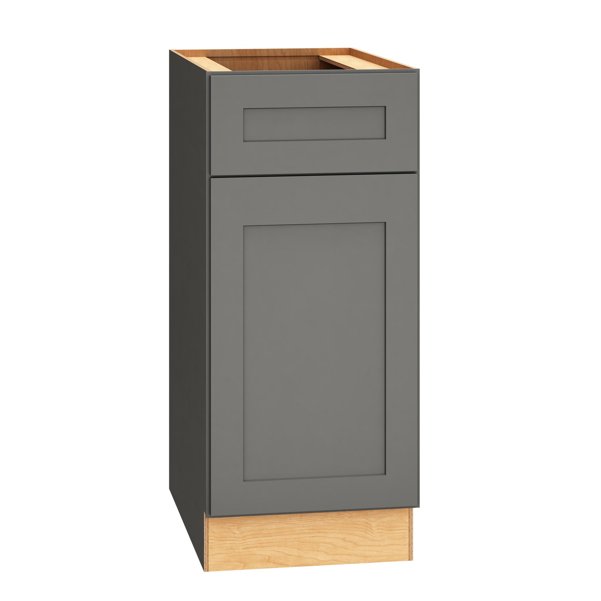 Diamond Express Jamestown 15-in W x 34.5-in H x 24-in D Moonstone Gray Base Fully assembled Plywood Cabinet Recessed Panel Square
