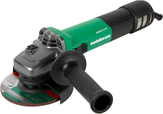 Metabo HPT 5-Inch Angle Grinder, 12-Amp AC Brushless Motor, Variable Speed, 6 Speed Modes, High Torque, Tool-less Wheel Guard, Grip Diamater, Anti-Kickback, Soft Start, G13VE2