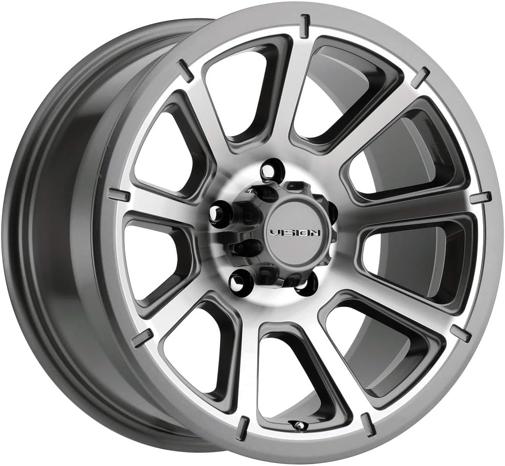 Vision 353 Turbine Trailer 15x6 5x4.5" +0mm Gunmetal Wheel Rim 15" Inch