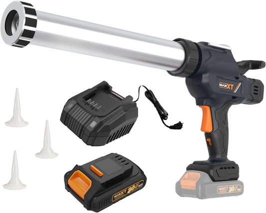 MAXXT Cordless Sauage Gun - 2.0AH Battery Included, Caulking Gun Fits 300-600ml Sausage Packs, Anti-Dripping Design