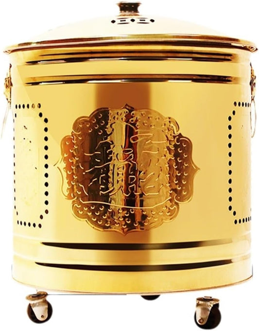 Outdoor Incinerator, Stainless Steel Smokeless Burn Barrel Heat-Resistant for Yard\/Garden Waste, Portable Fire Pit with Wheels Safety Tools