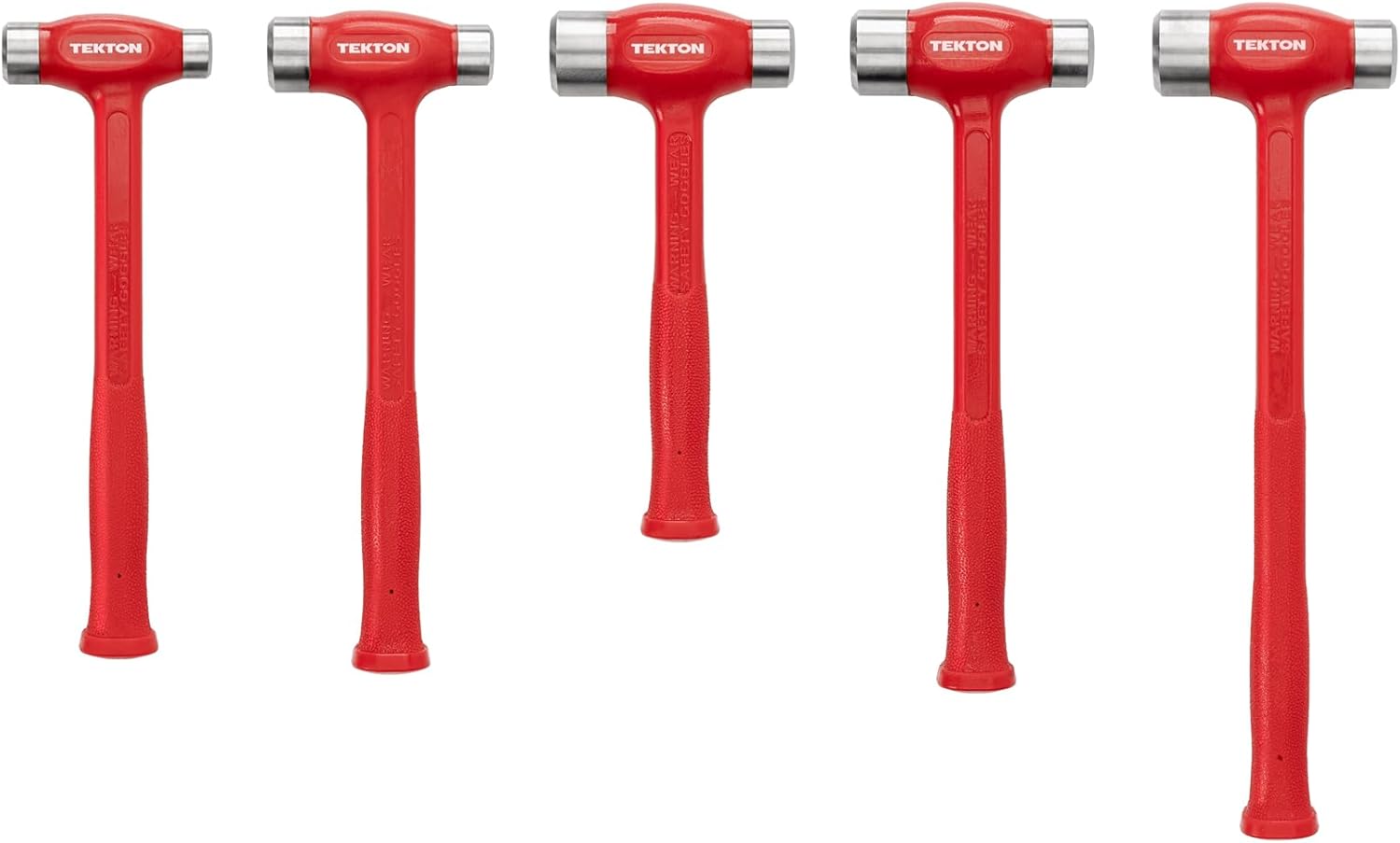 TEKTON Flat Steel Face Dead Blow Hammer Set, 5-Piece (26, 36, 43, 47, 50 oz.) | HDB94002 | Made in USA