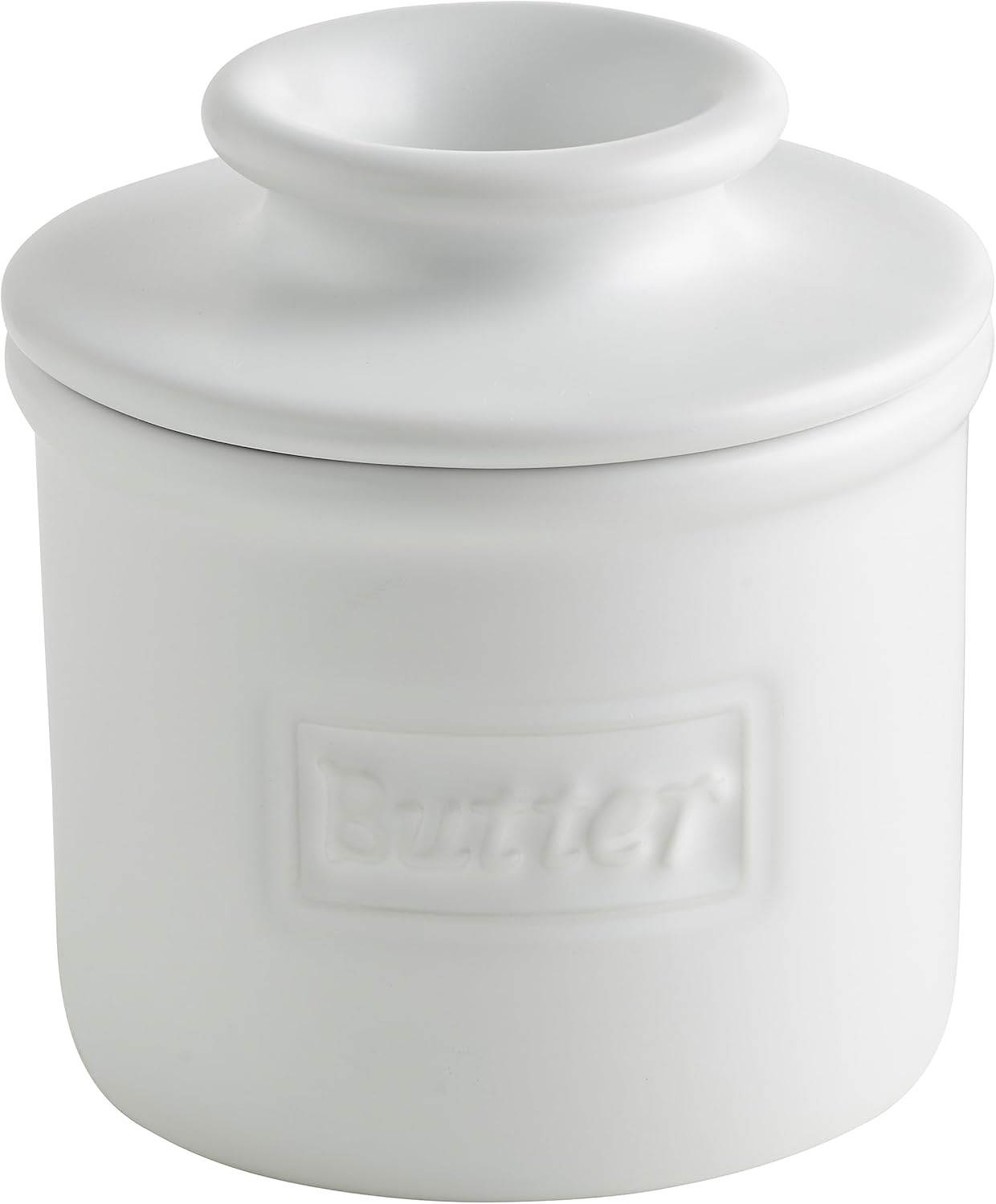 Butter Bell - The Original Butter Bell crock by L Tremain, a Countertop French Ceramic Butter Dish Keeper for Spreadable Butter, Café Matte Collection, White Matte