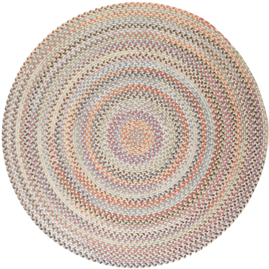 Rhody Rug 8 x 8 (ft) Braided Wool Graphite Round Indoor Geometric Area rug