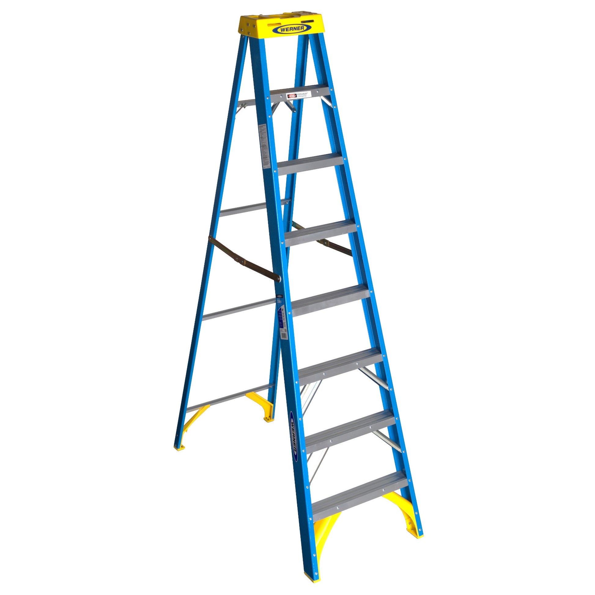 Werner 6000 8-ft Fiberglass Type 1-250-lb Load Capacity Step Ladder 6008