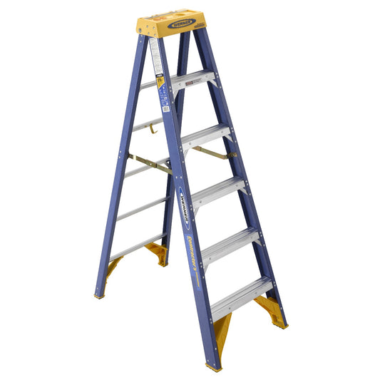 Werner OBCN06 6-ft Fiberglass Type 1AA-375-lb Load Capacity Step Ladder OBCN06