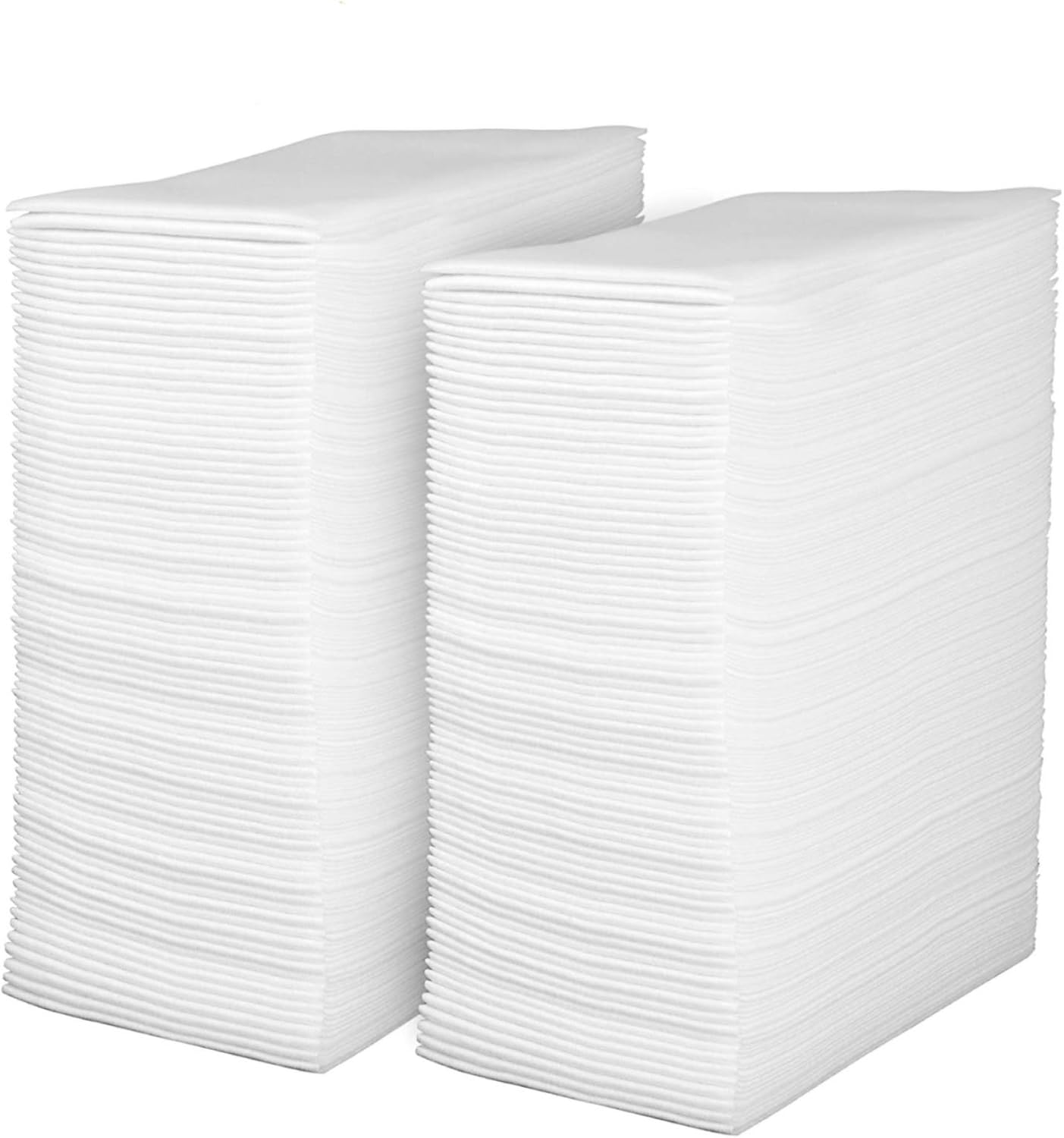 Linen Feel Disposable Guest Towels - Cloth Like White Paper Hand Napkins 200 Pack - Highly Absorbent, Soft Fancy Guest Hand Towels for Bathroom, Parties, Dinner, Cocktails, Kitchen, Weddings & Events