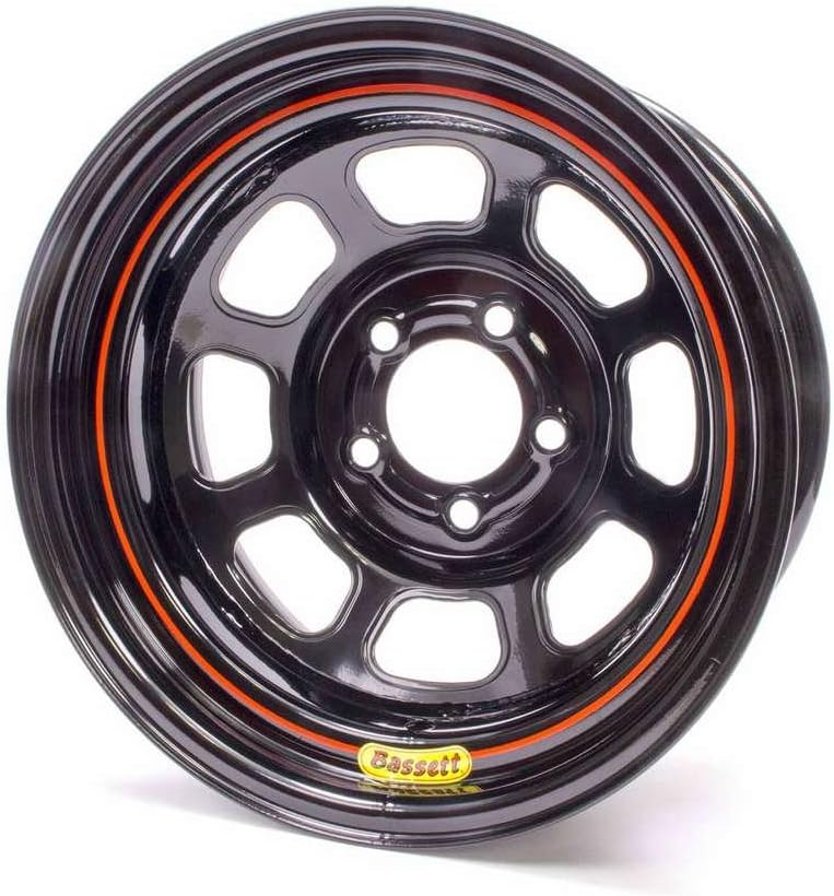 15x7 5x4.5 3.75in BS Black Rolled Wheel