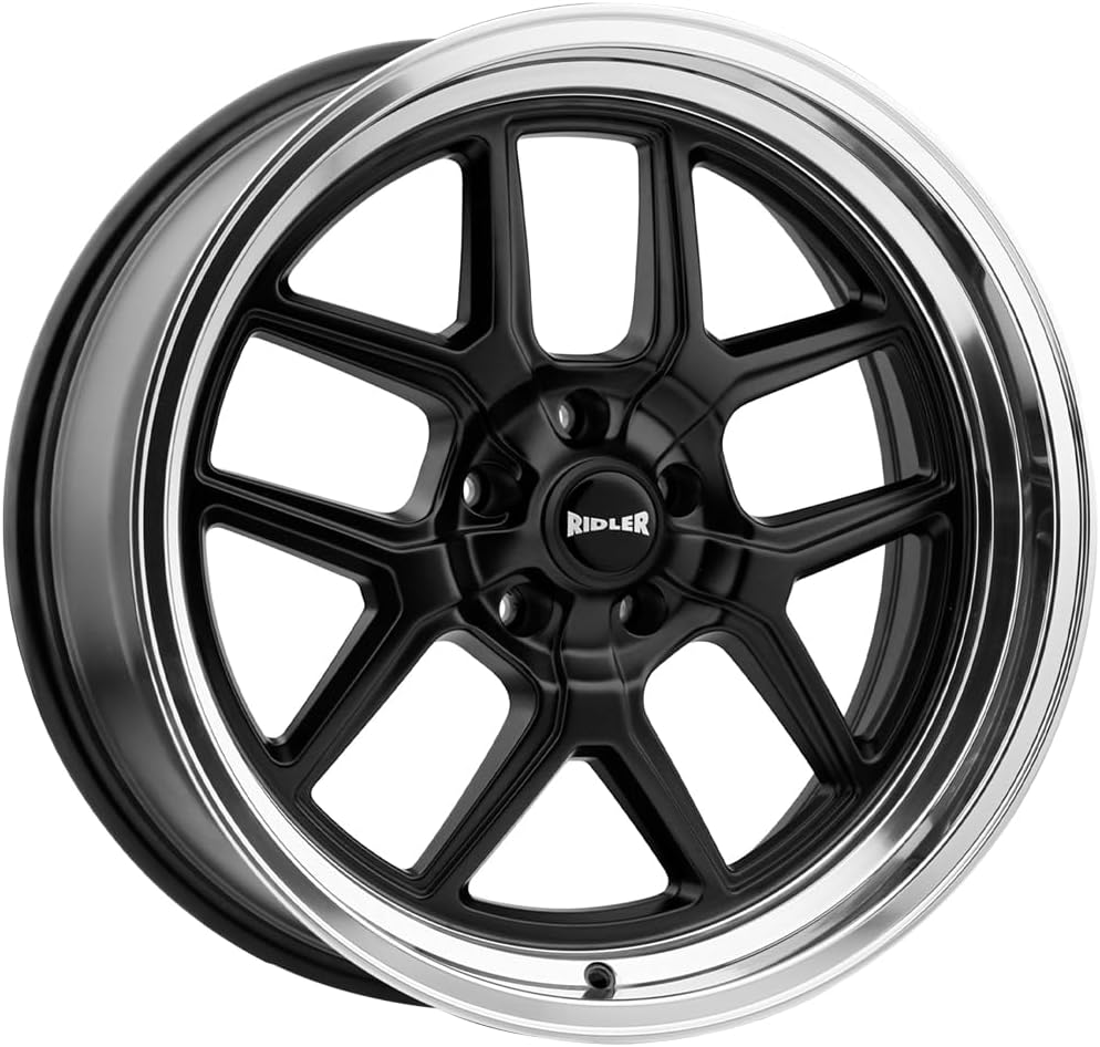 Ridler 610 Black Wheel with Matte Polished (17 x 8. inches /5 x 114 mm, 0 mm Offset)