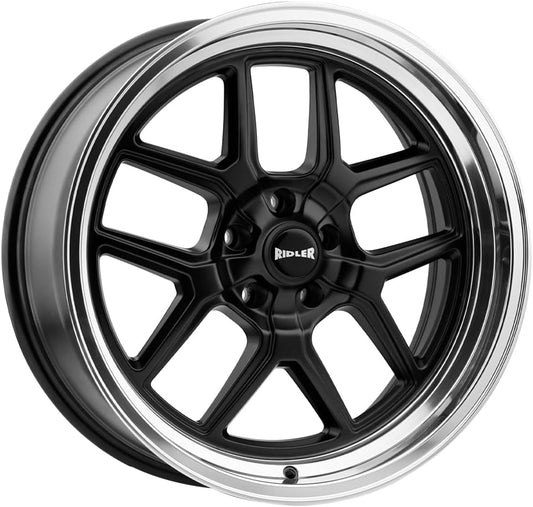 Ridler 610 Black Wheel with Matte Polished (17 x 8. inches /5 x 114 mm, 0 mm Offset)