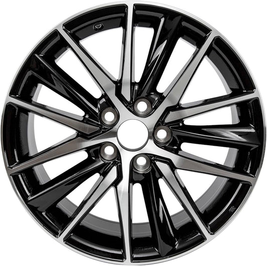 YeulionCraft New 18-Inch Bright Black Wheels 18x8 Alloy Wheel Rim for Toyota Camry 2018 2019 2020 2021 2022 Rims OE Design Replacement