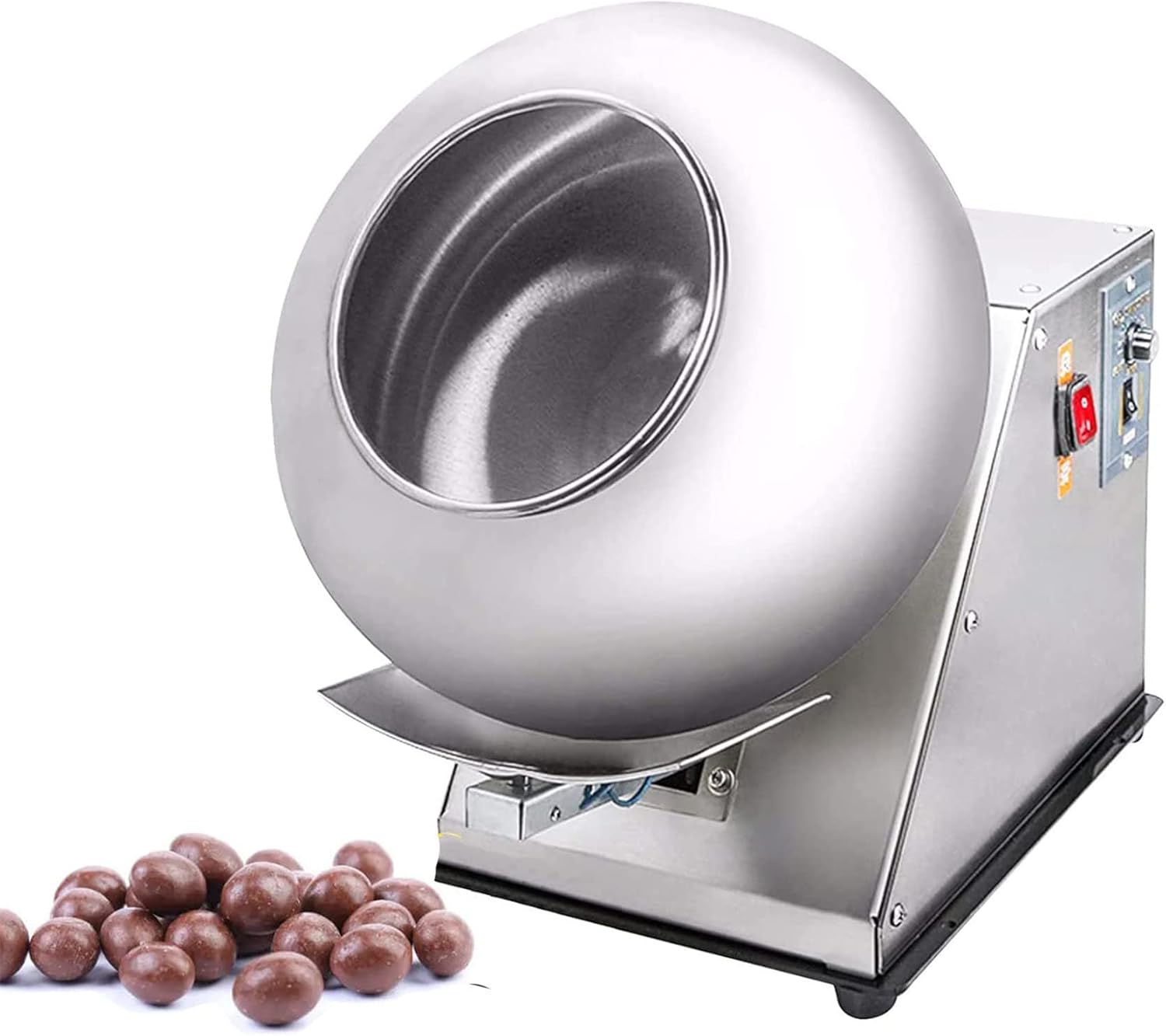 HUMNZR Sugar Coating Machine, Small Commercial Mini Chocolate Panning Machine, 2-5kg\/H Chocolate Coating Polishing Machine Coater Sugar Ball Coating Drying Machine,220V