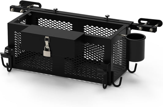Heavy Duty Tractor Tool Box, Tractor Basket Accessories 24"x10"x10" Fits Most Tractor and Zero Turn Mower