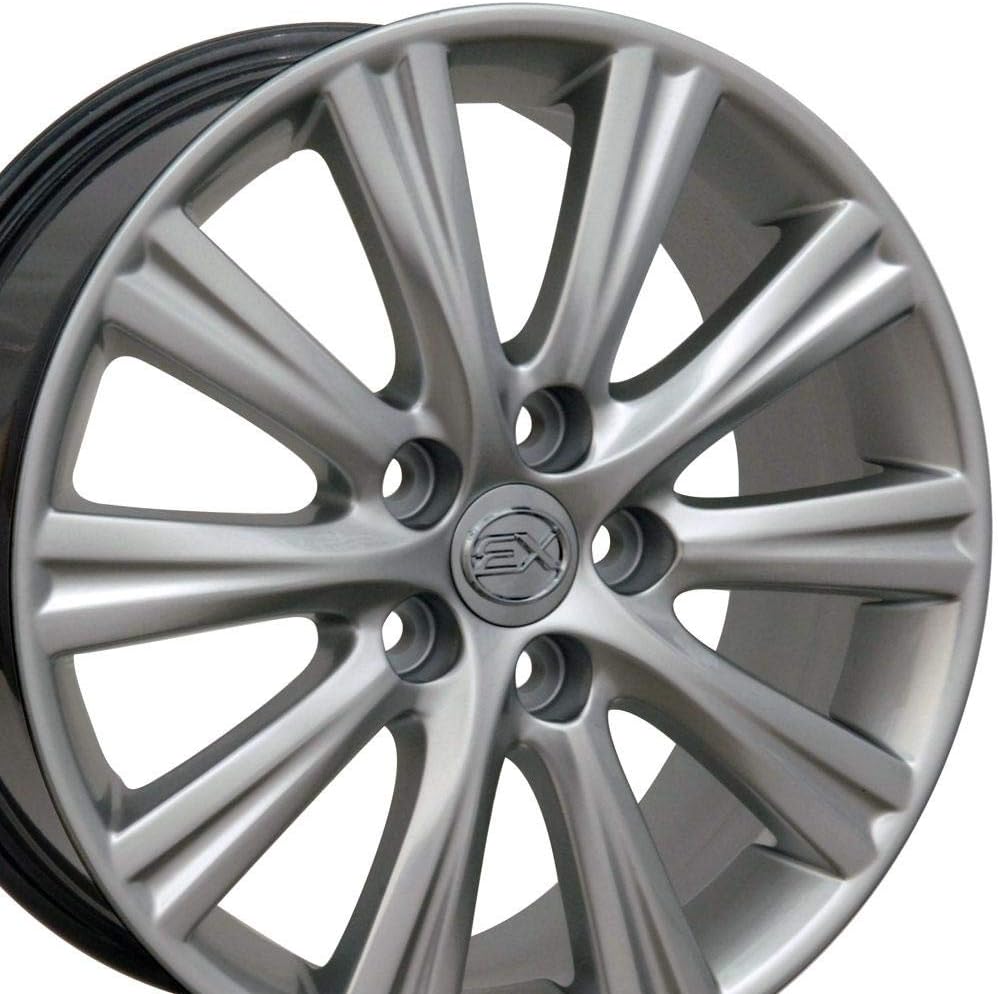 OE Wheels LX43 17 Inch Rim Fits ES350 Style 5x114.3 17x7 Gloss Hyper Silver - Hollander 74191 (1)