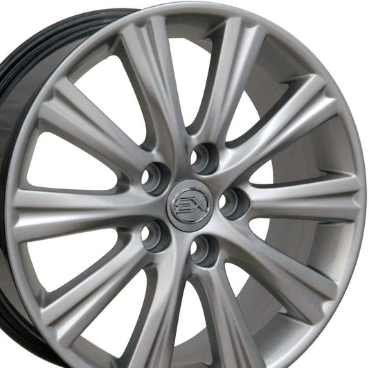 OE Wheels LX43 17 Inch Rim Fits ES350 Style 5x114.3 17x7 Gloss Hyper Silver - Hollander 74191 (1)