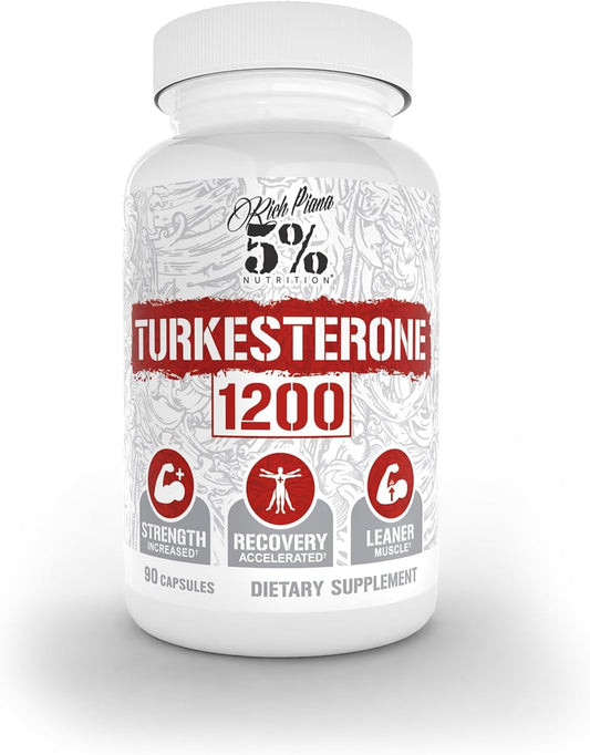 5% Nutrition Turkesterone 1200mg | Max Purity & Absorption | Complexed with Astragin, Cyclodextrin & Naringin | 90 Capsules (1 Month Supply)