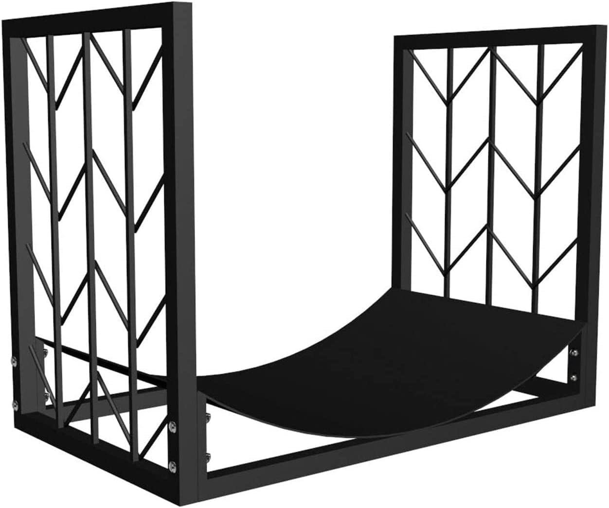 Firewood Log Rack Storage,Log Store Indoors, Firewood Rack Tall Firewood Bracket Outdoor Firewood Holder Fireplace Heavy Duty Log Store Steel Black Wood Log Store