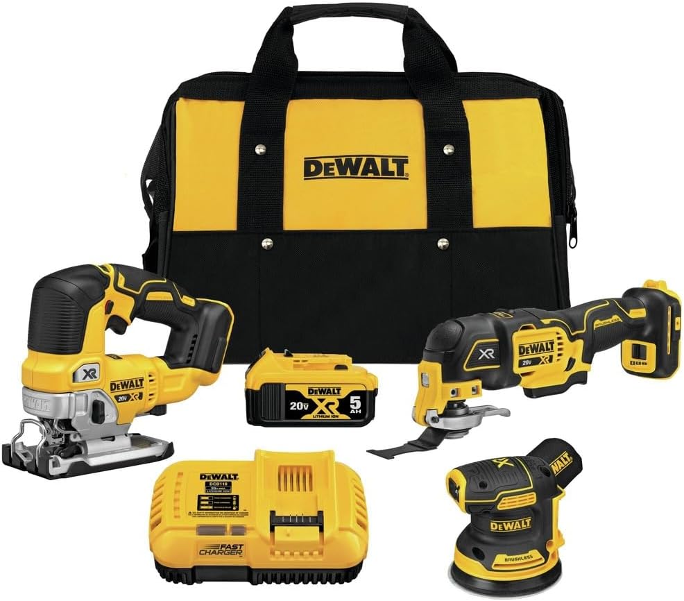 DEWALT 20V MAX Power Tool Combo Kit, Cordless Woodworking 3-Tool Set with 5ah Battery and Charger (DCK300P1)