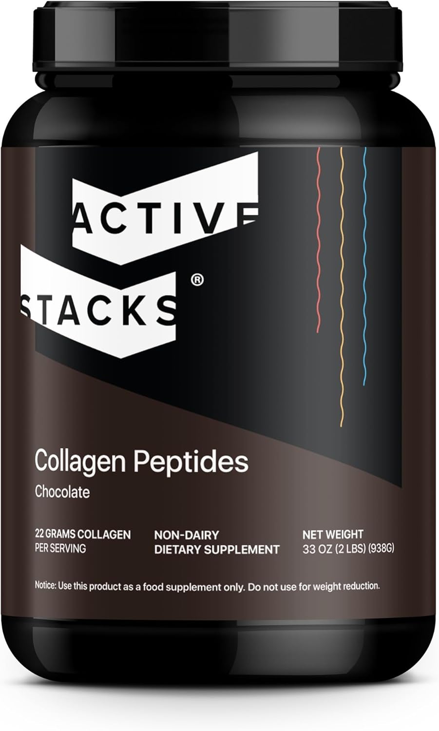 Active Stacks Collagen Peptides Protein Powder, Chocolate - Supports Healthy Hair, Skin, Bones and Joints for Men and Women - Easy-to-Mix Type 1 & 3 Hydrolyzed Collagen from Grass-Fed Beef, 2 Pound