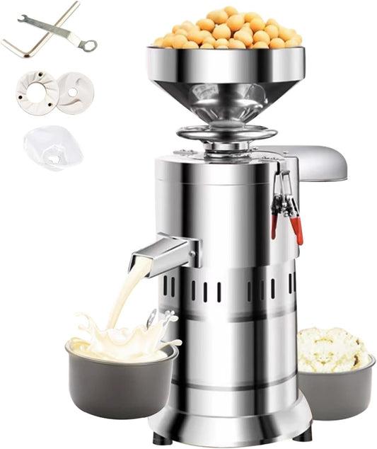 Commercial Soybean Milk Maker, 1100W Automatic Soy Milk Making Machine, 60KG\/H Electric Grain Mill Grinder for Kitchen Soymilk, Dried bean, Tofu(24 × 9in)