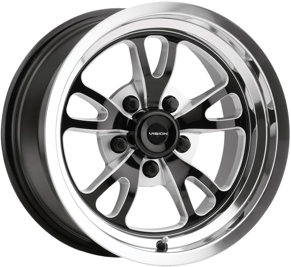 Vision 149 PATRIOT Custom Wheel - 15x4, -19 Offset, 5x120.65 Bolt Pattern, 83.1mm Hub - Gloss Black with Milled Spokes Rim