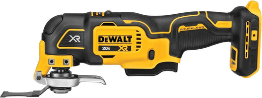 DEWALT 20V MAX XR Oscillating Multi-Tool Cordless, Variable Speed Brushless Motor Multitool with LED Light, Extended Runtime, Includes Two Wood Cutting Blades, Tool Only (DCS356B)