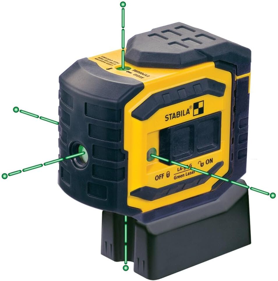 Stabila 03165 LA-5P Green 5 Point Laser Level Tool Set