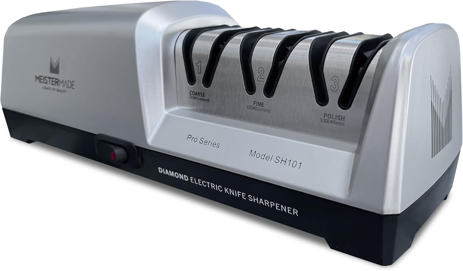 Electric Knife Sharpener Pro Series, 3-Stage - 100% Diamond Abrasives - Knife Sharpener Electric for all Kitchen Knives - Super Quiet