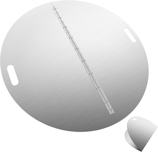 RYFT Fire Pit Lid Round, 40 Inch, 304 Stainless Steel Foldable Cover with Edge Built-in Handle Design, Suitable for Any Round Patio Fire Pits