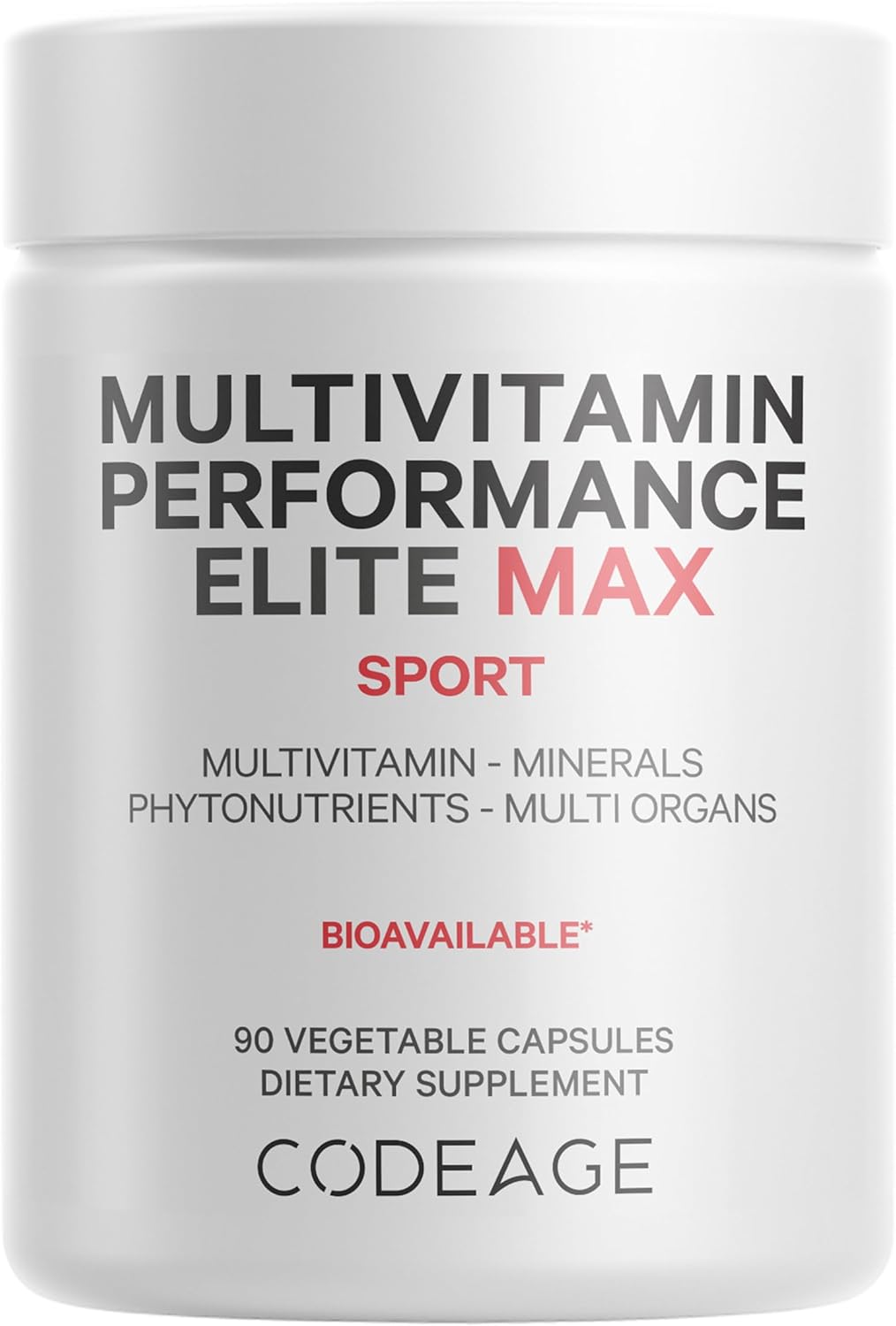 Codeage Multivitamin Performance Elite Max Supplement - Vitamins A, B6, B12, C, D, E, Vitamin K (MK-4, MK-6, MK-7, MK-9), Essential Minerals, Botanical & Grass-Fed Organ Extracts, Lutein - 90 Capsules
